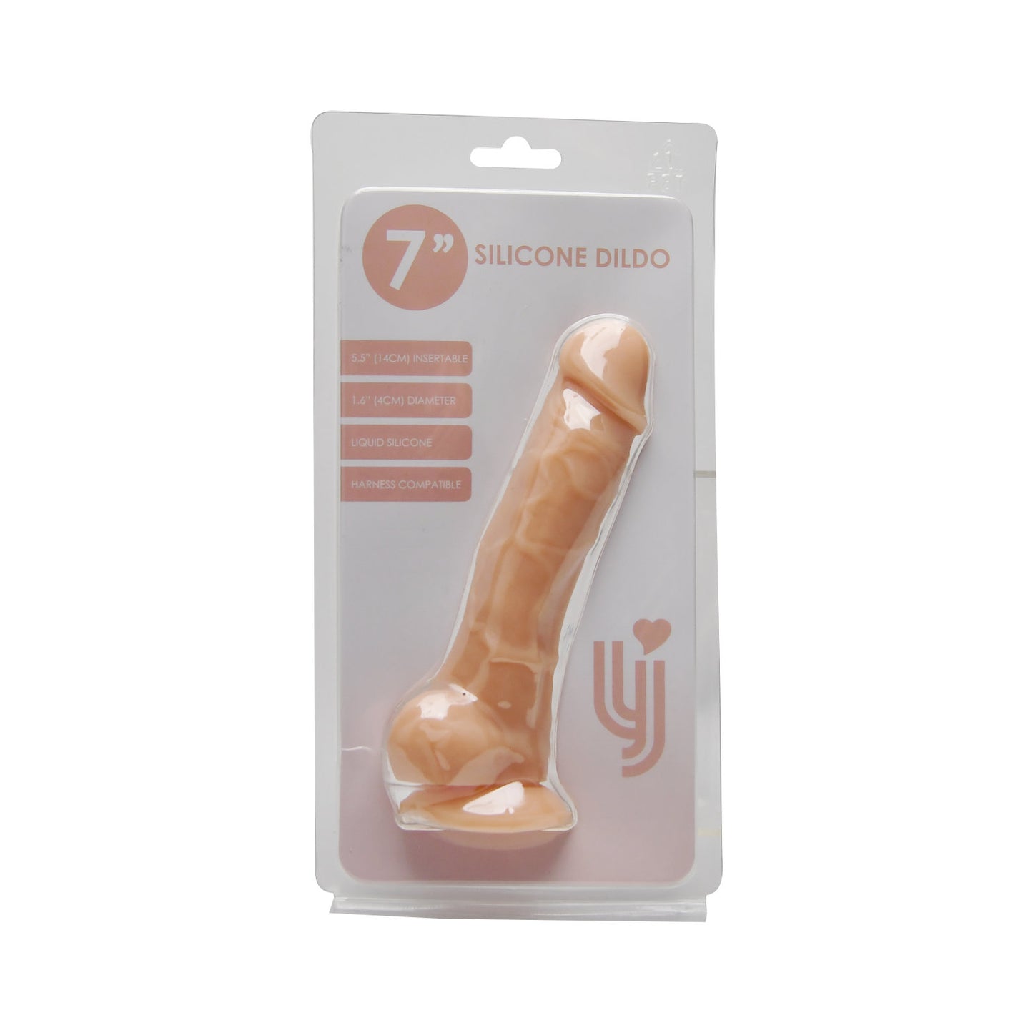 Loving Joy 7 Inch Realistic Silicone Dildo with Suction Cup and Balls Vanilla